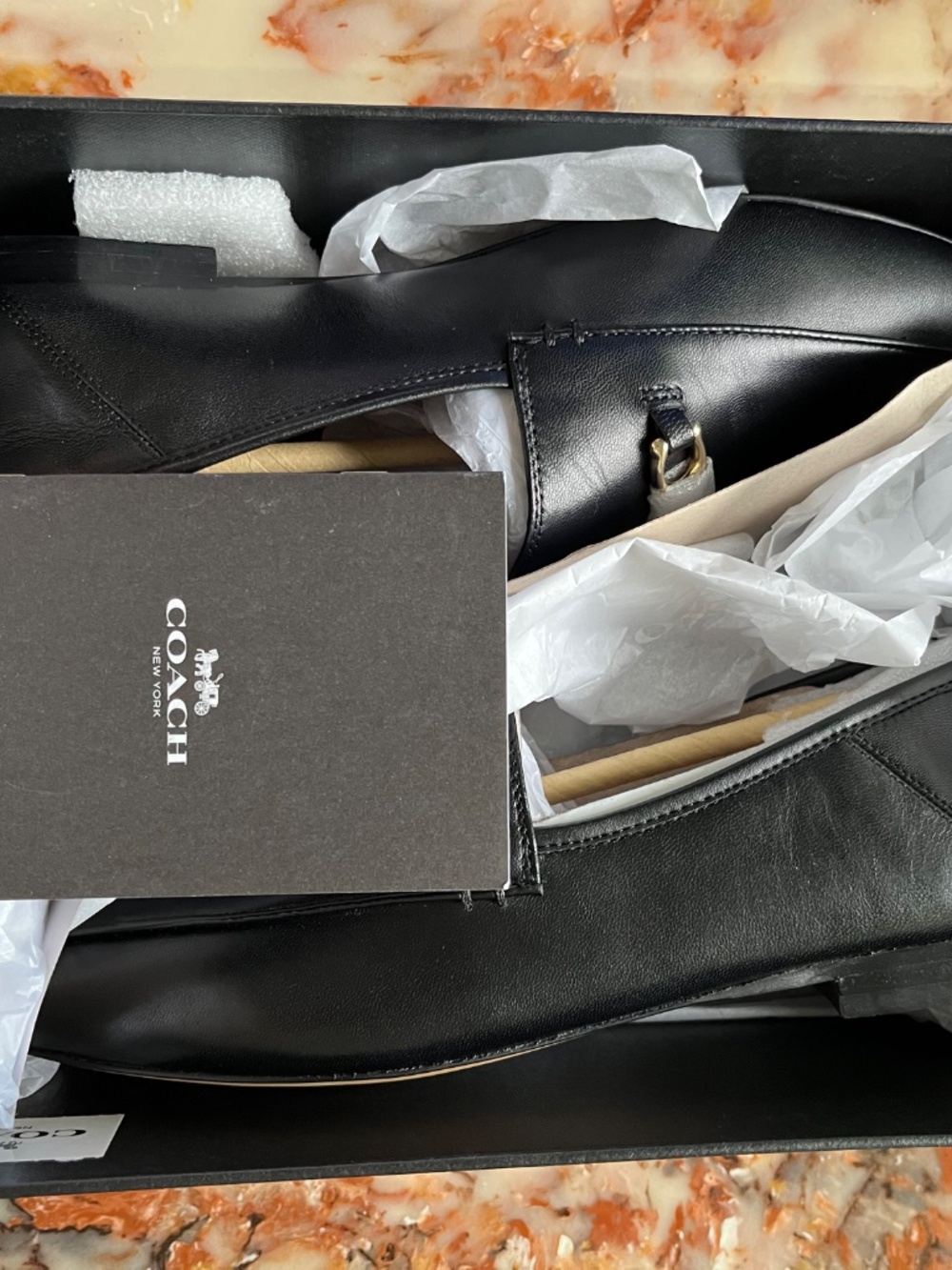 Coach Haley Leather Loafers Black Horsebit Flats Women’s 9.5 New - Picture 8 of 9